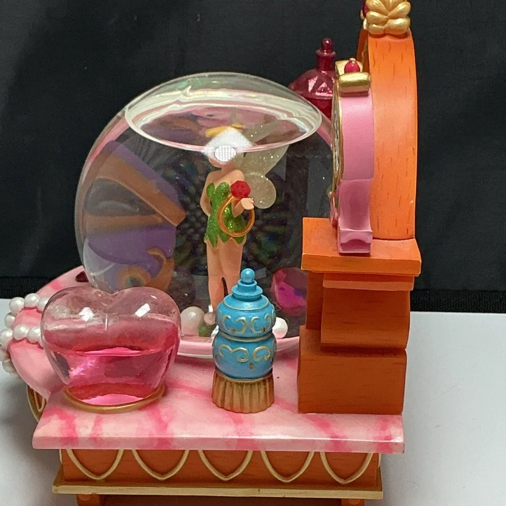 Disney Tinkerbell‎ Snow Globe The Pink Vanity Plays You Can Fly 2002
